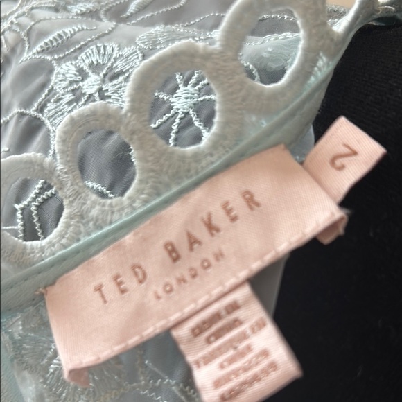 Ted Baker London Pastel Blue Embroidered Rachael Lace Elegant Dress - Picture 9 of 9